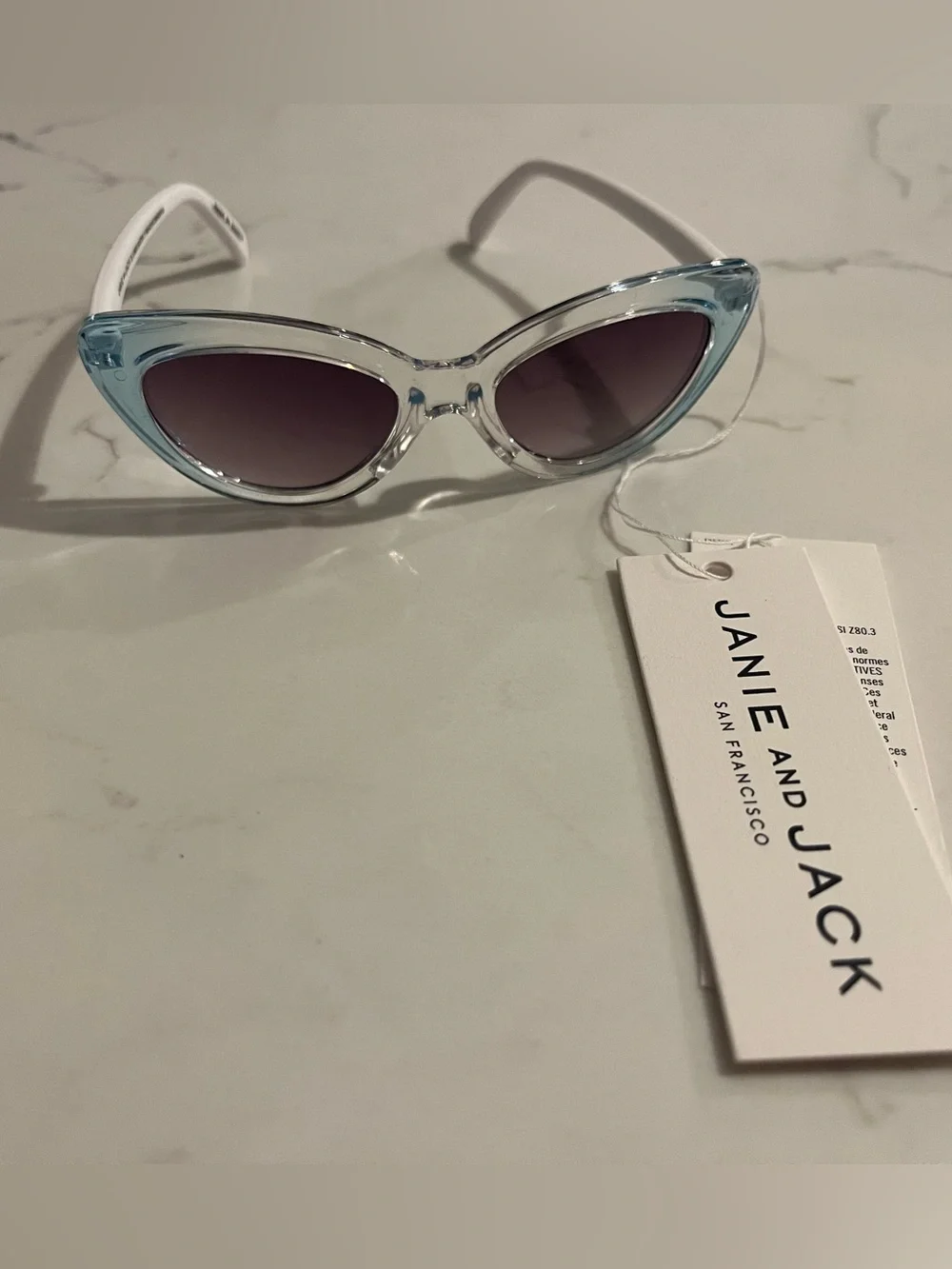 Janie and Jack Clear Light Blue Cat Eye Sunglasses - Toddler Girls 0-2 Years NWT